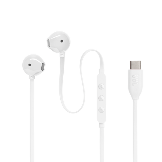 JBL Tune 305C USB - White - Wired Hi-Res Earbud Headphones - Detailshot 5